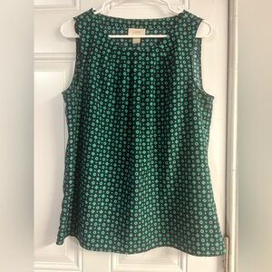 LOFT Green & Navy Blue Patterned Blouse✨